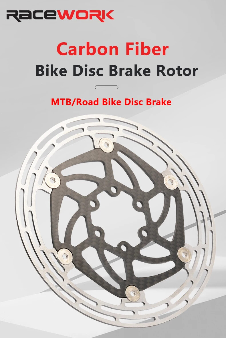 Carbon Fiber MTB Road Bicycle Disc Brake Rotor 6 Bolts 140mm 160mm 180mm