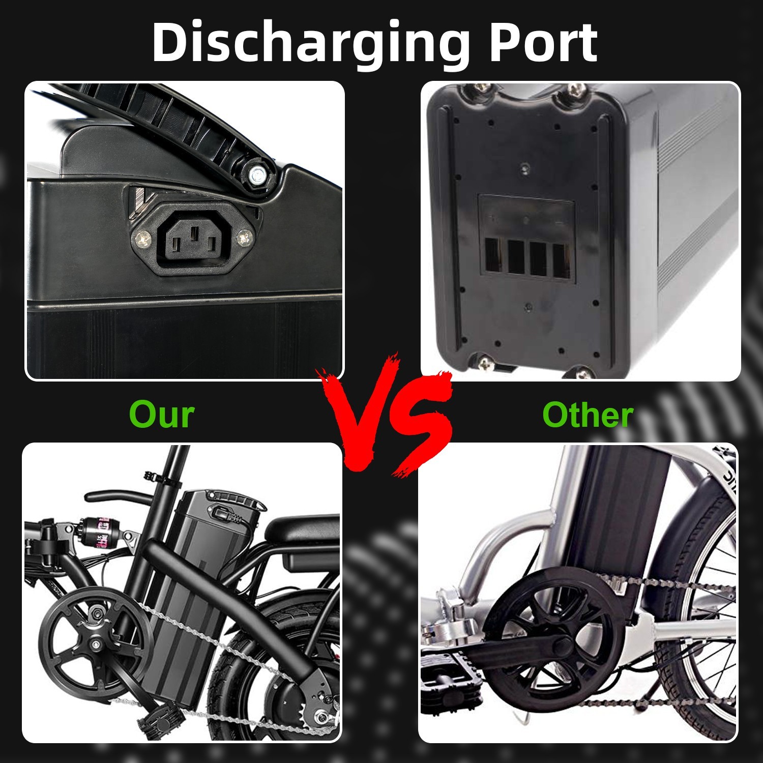 48V 10Ah 20Ah Folding Electric Ebike lithium battery For 200W-1000W Motor
