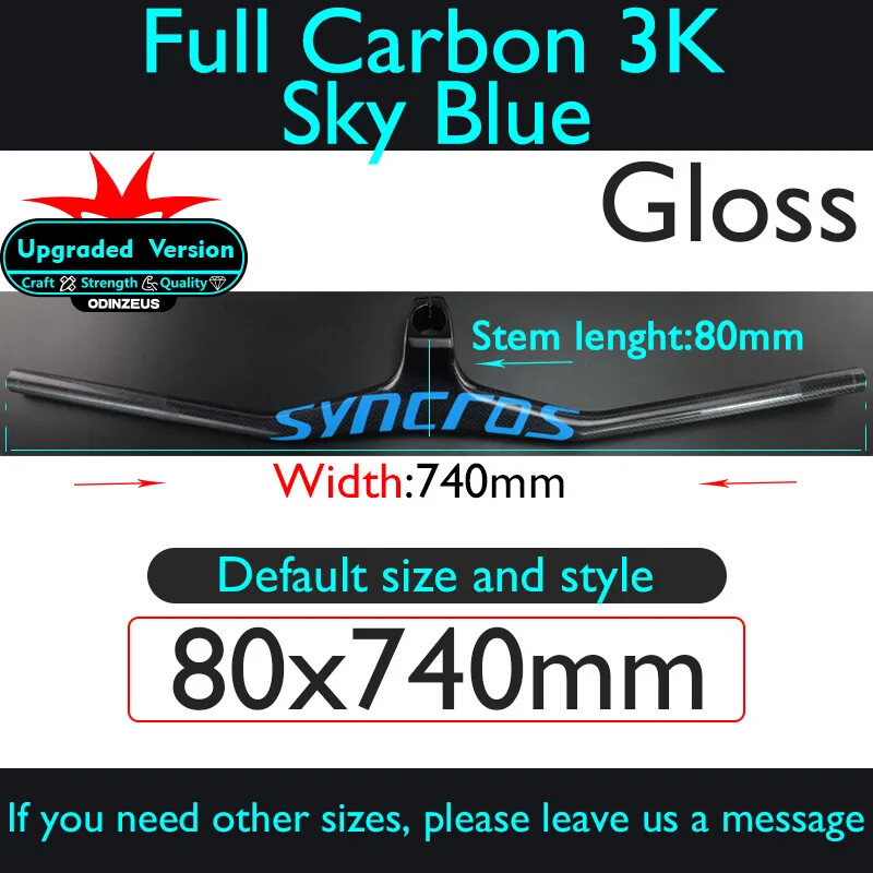 740mm Mountain Bike Carbon Integrated Cockpit Handlebar And Stem 28.6mm -17°