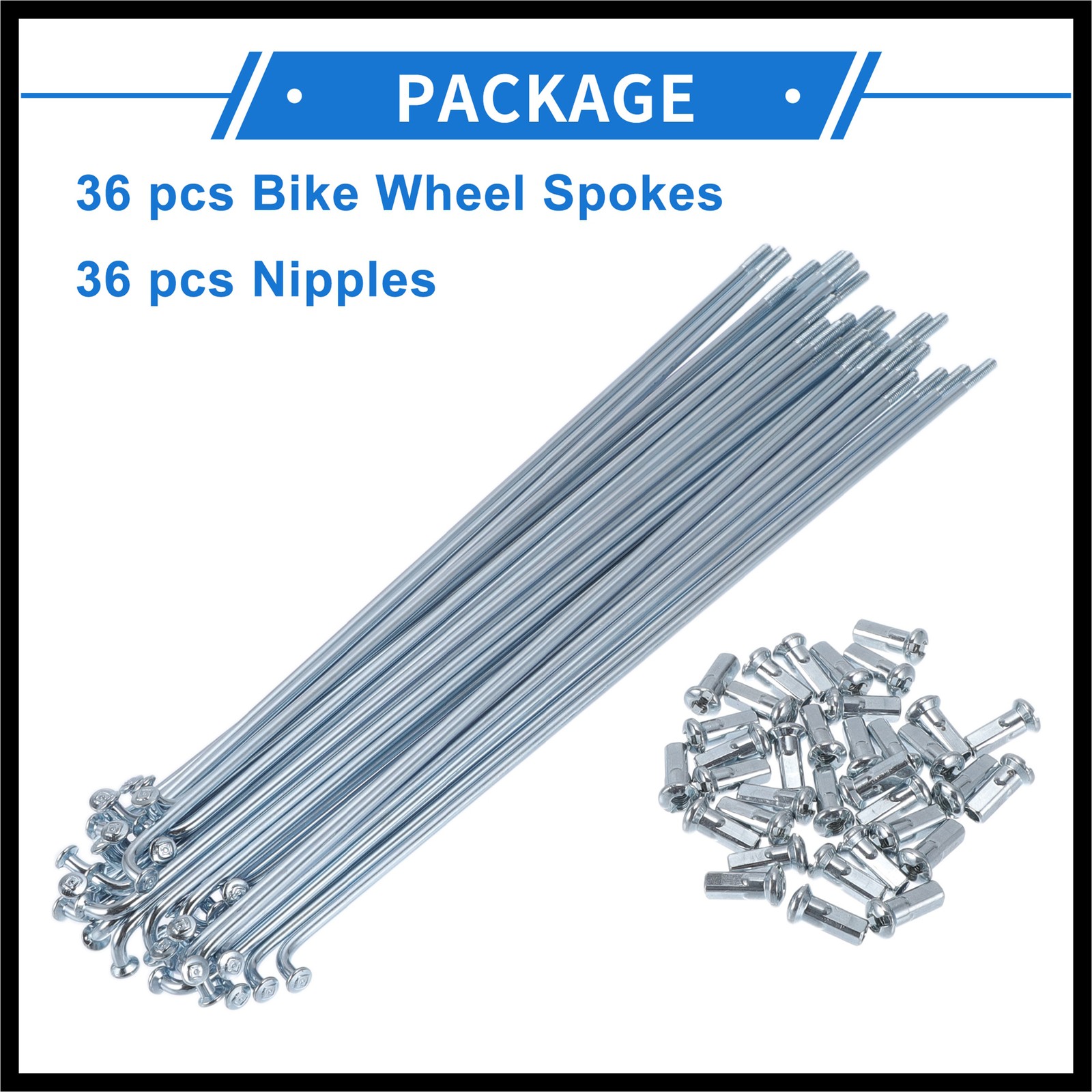 1Set 12G 183mm Length Bicycle Spokes Nipple Carbon Steel Galvanized Universal