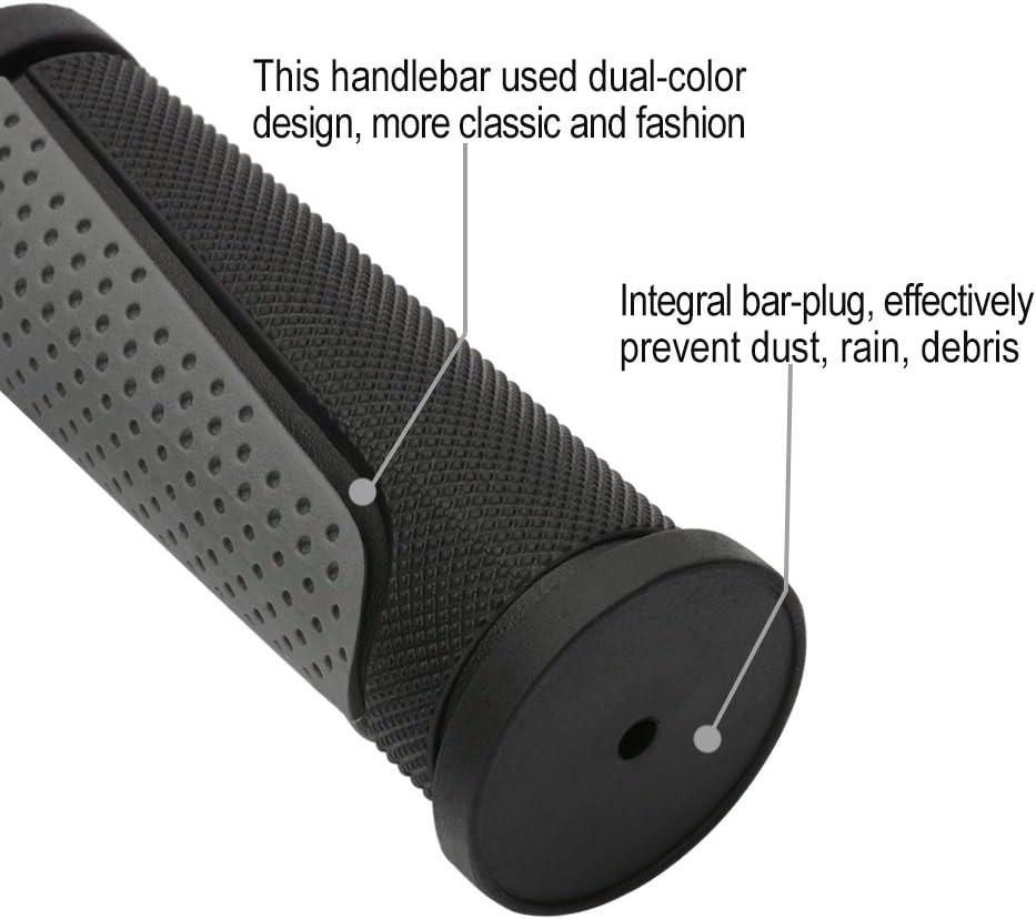 Bike Handlebar Grips,Short Mini Bicycle Handlebar Grips Two-Color Rubber Bike…