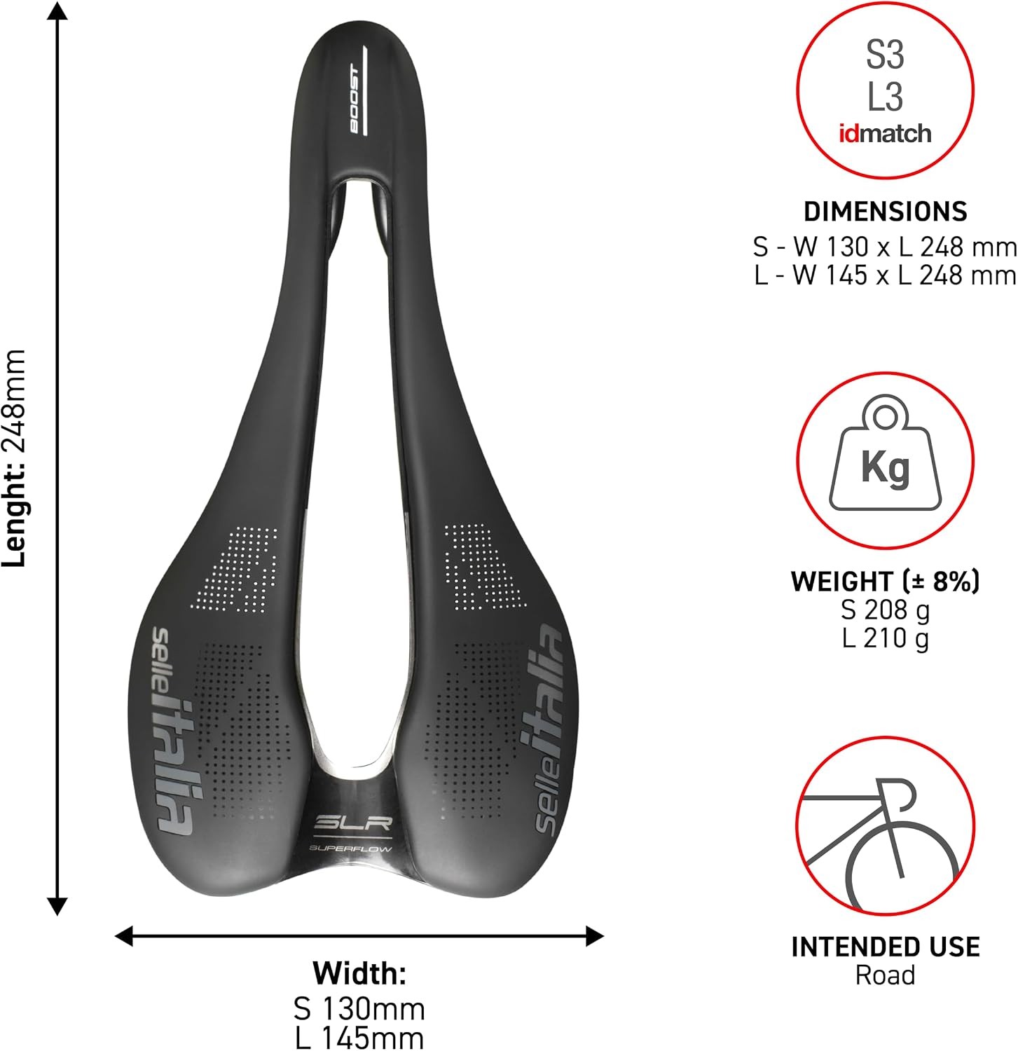 Selle Italia SLR Boost TM Superflow, MTB and Road Bike Saddle – for Men and W…