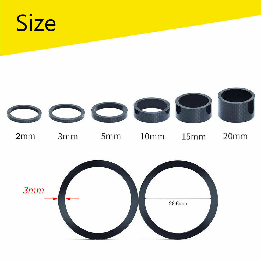 11Pcs/Set Carbon Fiber Headset Spacers Fork Stem Washer 1-1/8″ Threadless Parts
