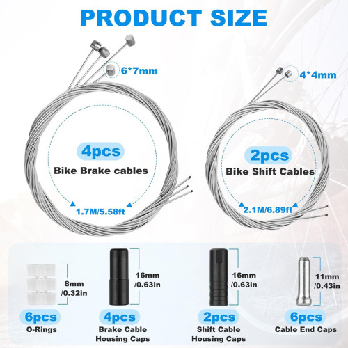 Bike Brake Cable Kit for MTB – Premium Mountain Bicycle Brake Cable Replacemen