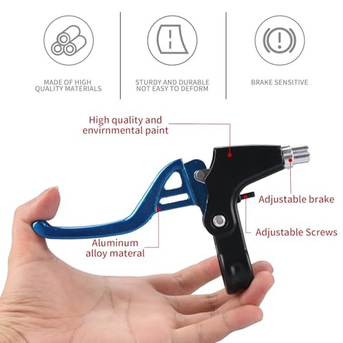 Gashwer Universal 2.2cm Bike Brake Levers Aluminum Alloy V-Brake Blue- 1 Pair
