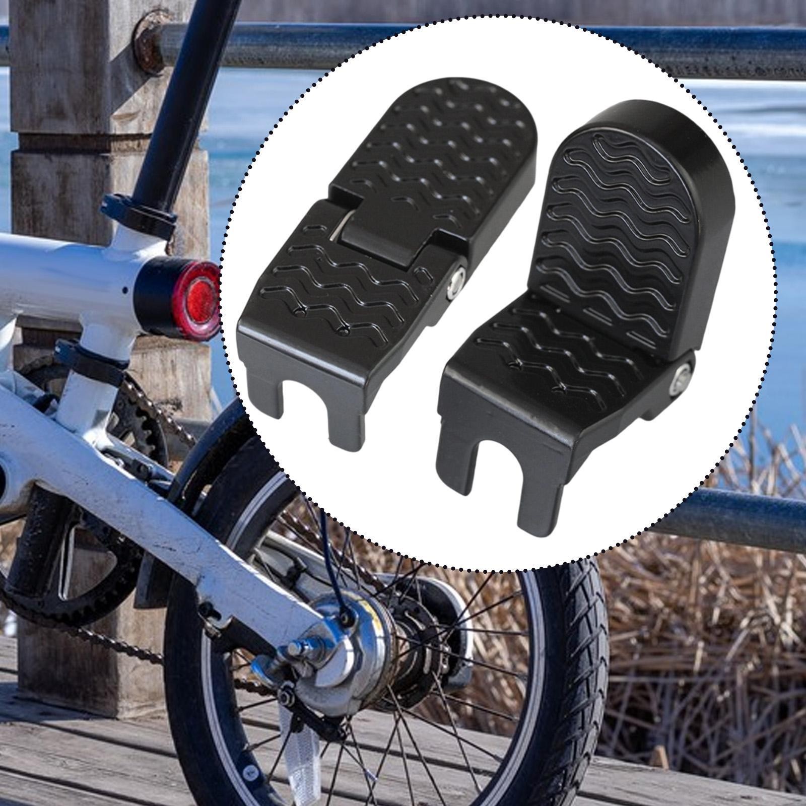 2x Bike Rear Pedals E Bike Foot Pegs for Passenger Folding Bicycle Foot Peg for