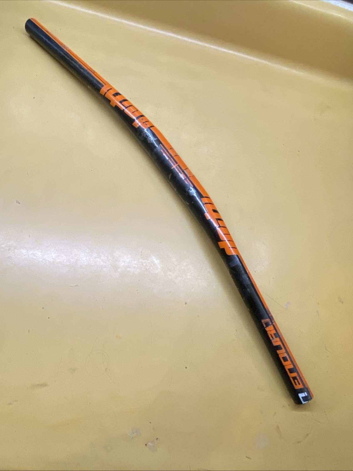 Black & Orange Deity FMO Enduro 600mm x 31.8mm x 20mm Riser Handlebar
