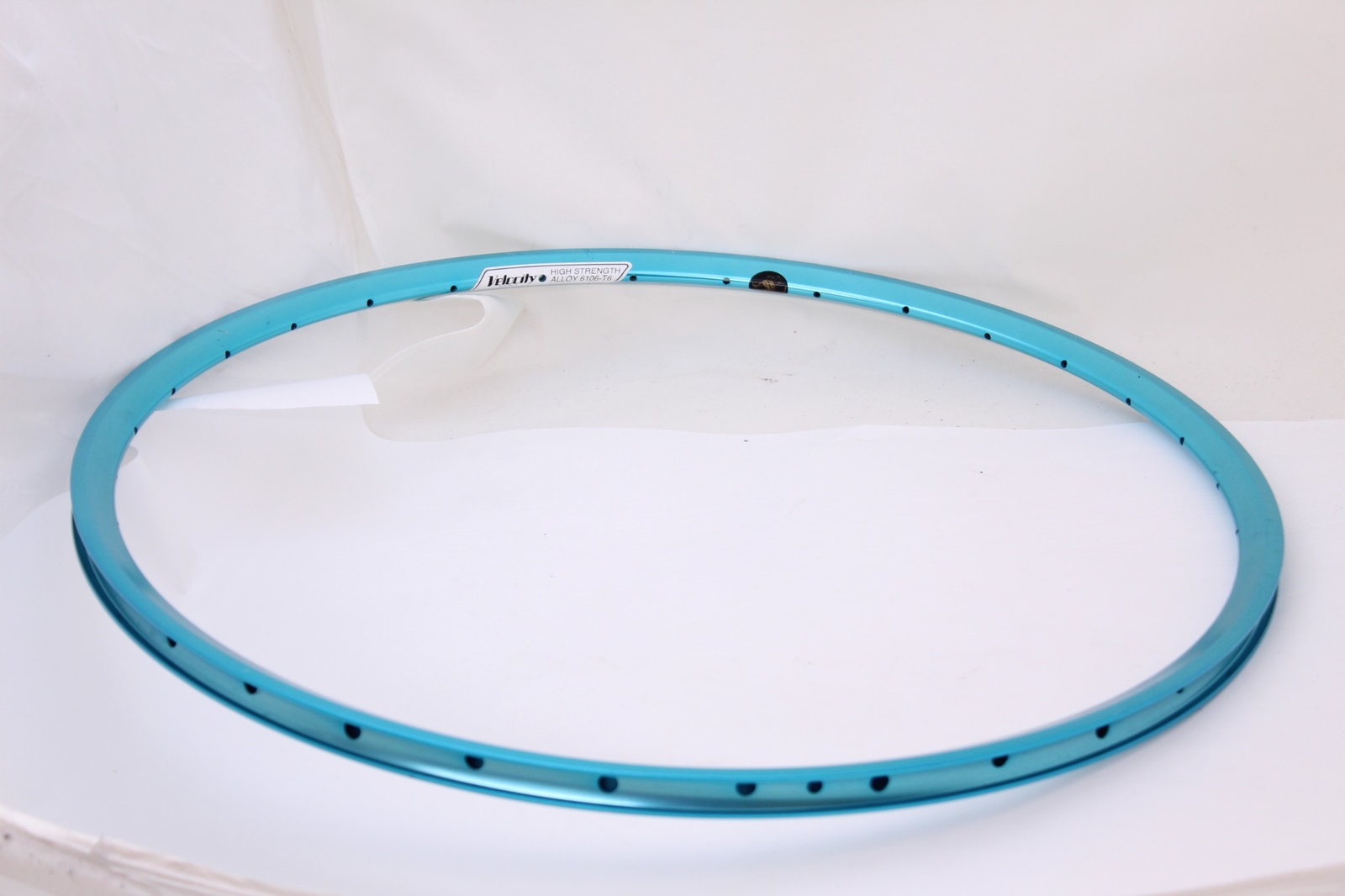 Blue Used Anodized Velocity 650 c 32 Hole Presta Valve Rim, Made in Australia