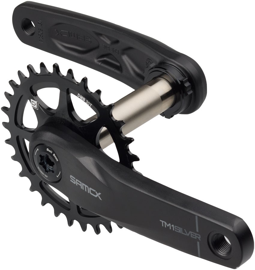 Samox Silver TM-1 Crankset – 155mm, 3-Bolt Direct Mount 30t Chainring, 24mm Chro