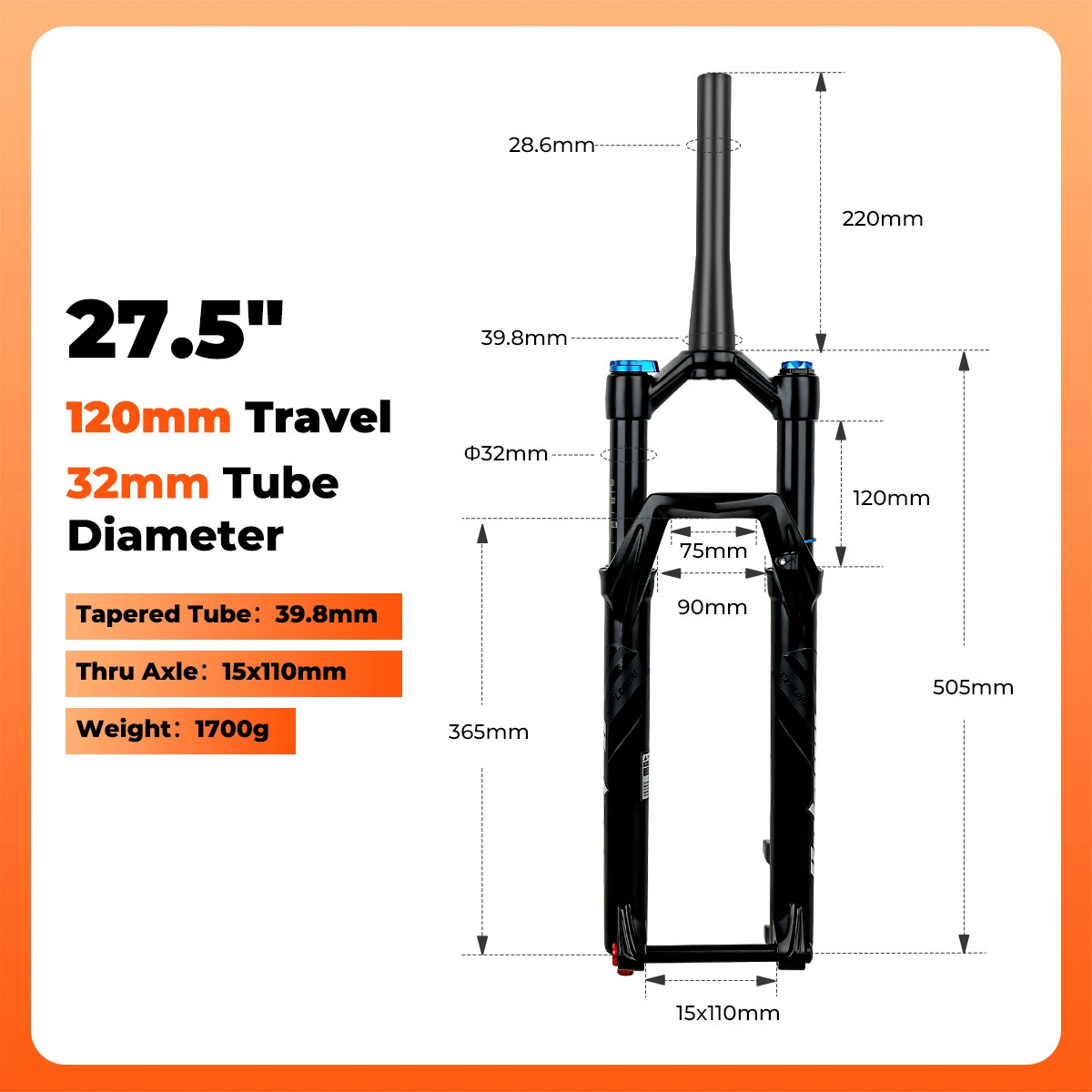 27.5/29Inch Mountain Bike Air Fork BOOST Rebound Adjustable Bicycle Front Fork