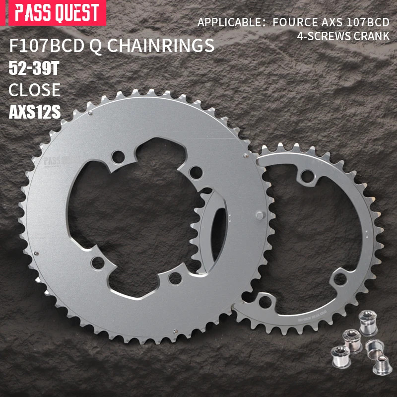 12 Speed Chainring for Sram 107 Bcd Crankset Double Chainwheels 50-37T 52-39T