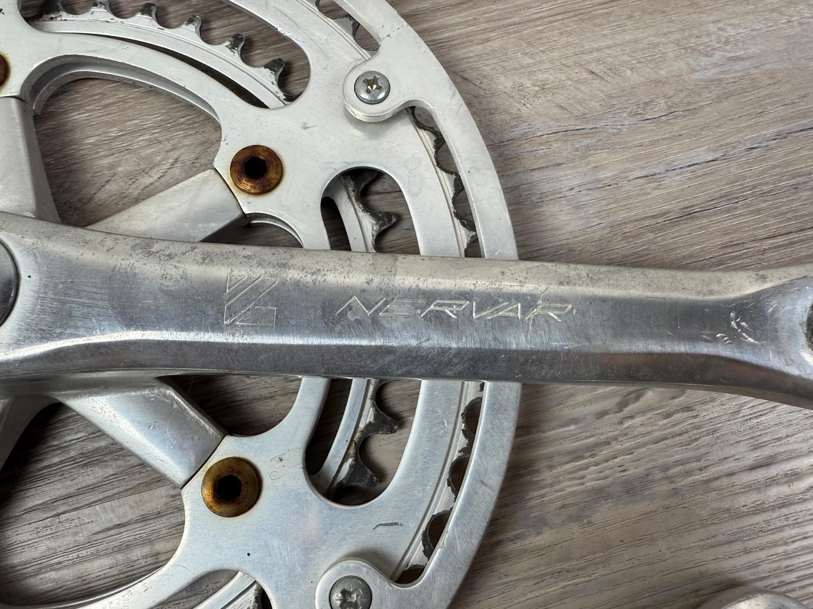 Vintage Nervar BSA Crankset 170mm 5-Bolt 122 BCD France Road Bike Square Taper