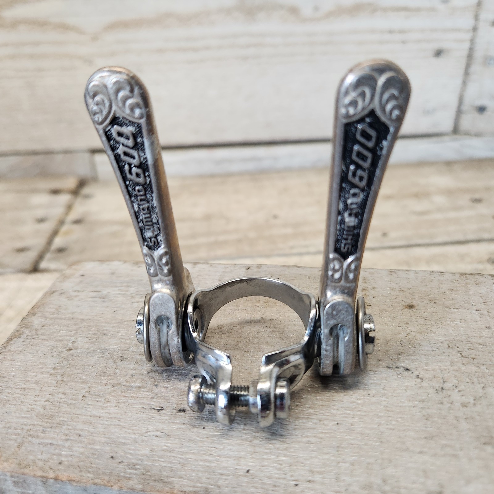 1970s SHIMANO 600 Ex Arabesque Down Tube Shifters Clamp-On 28.6