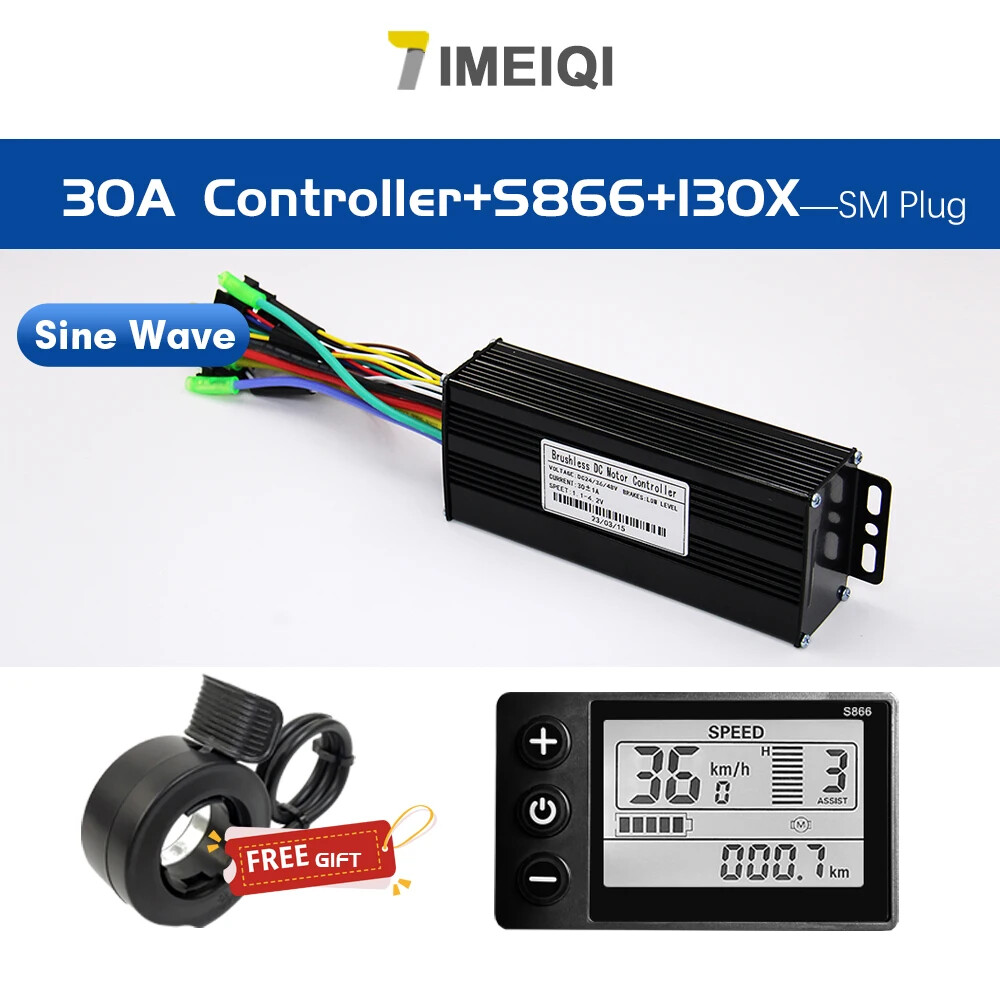 Ebike Sinawave Controller 36V/48V 17A-40A with LCD DIsplay for 250W-2000W Motor
