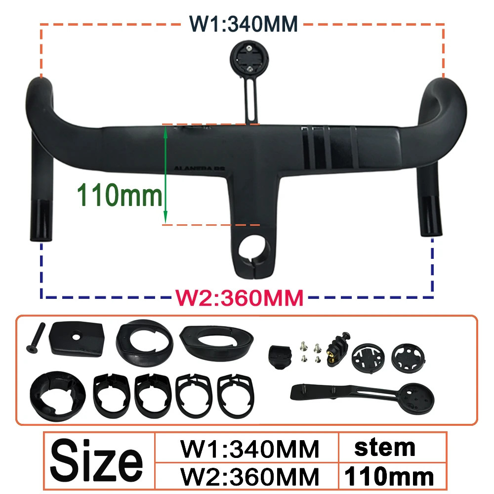 Carbon Fiber Road Bicycle Handlebars with Computer Stand Bicycle Accessories