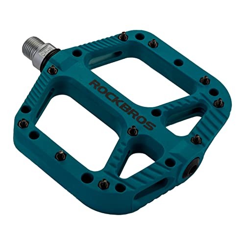 Rock BROS Mountain Bike Pedals Nylon Composite Bearing 9/16″ MTB Bicycle Blue