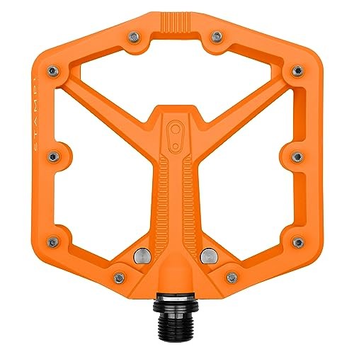 Stamp Flat MTB Pedals – Size-Specific, Lightweight, Large Orange Stamp 1 Gen 2