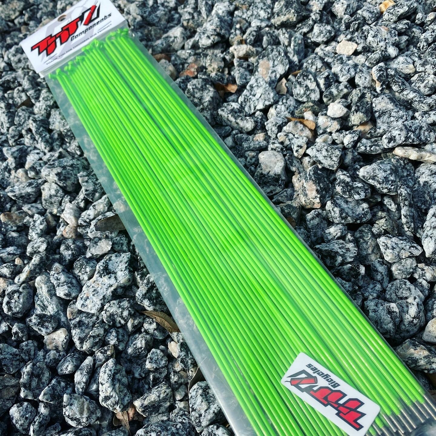 Bicycle Spokes & Nipples – 14G Stainless Steel – FLO GREEN (CHOOSE LENGTH)