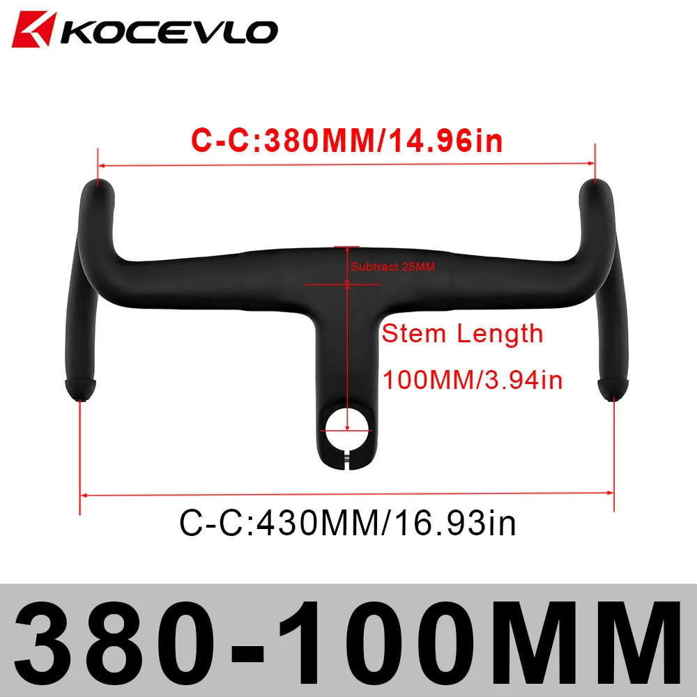 Gravel Bike Carbon Fiber Integrated Handlebar for 28.6mm Fork with Spacers