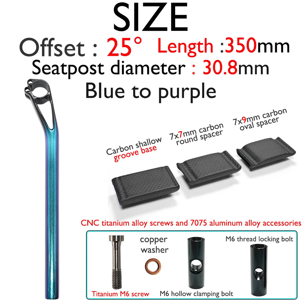 Carbon MTB Road Bike Seatpost 0 25 Degree Offset 27.2 30.8 31.6mm Diameter