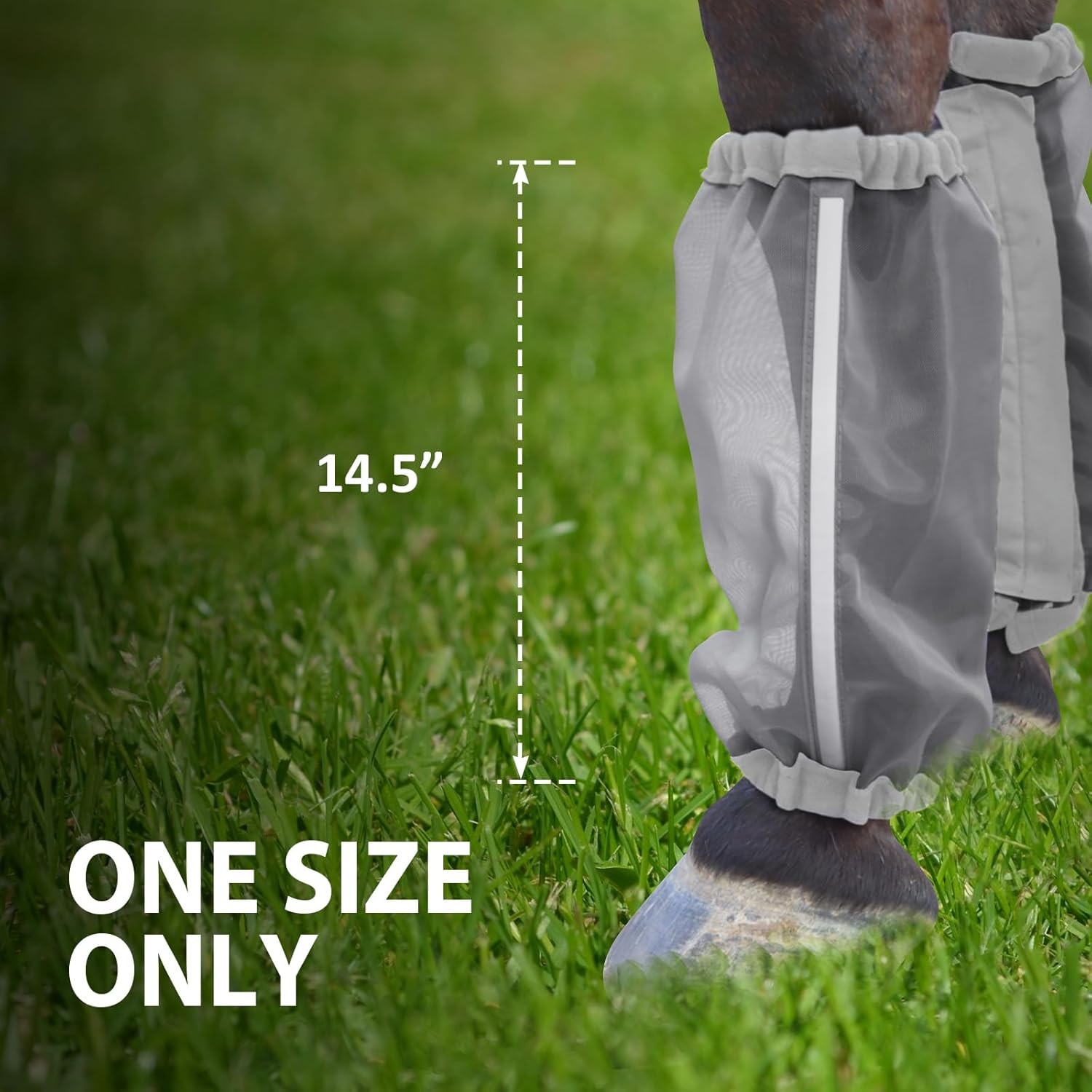 Universal Size Horse Leggings Fine Mesh Fly Boots One Size, Silver