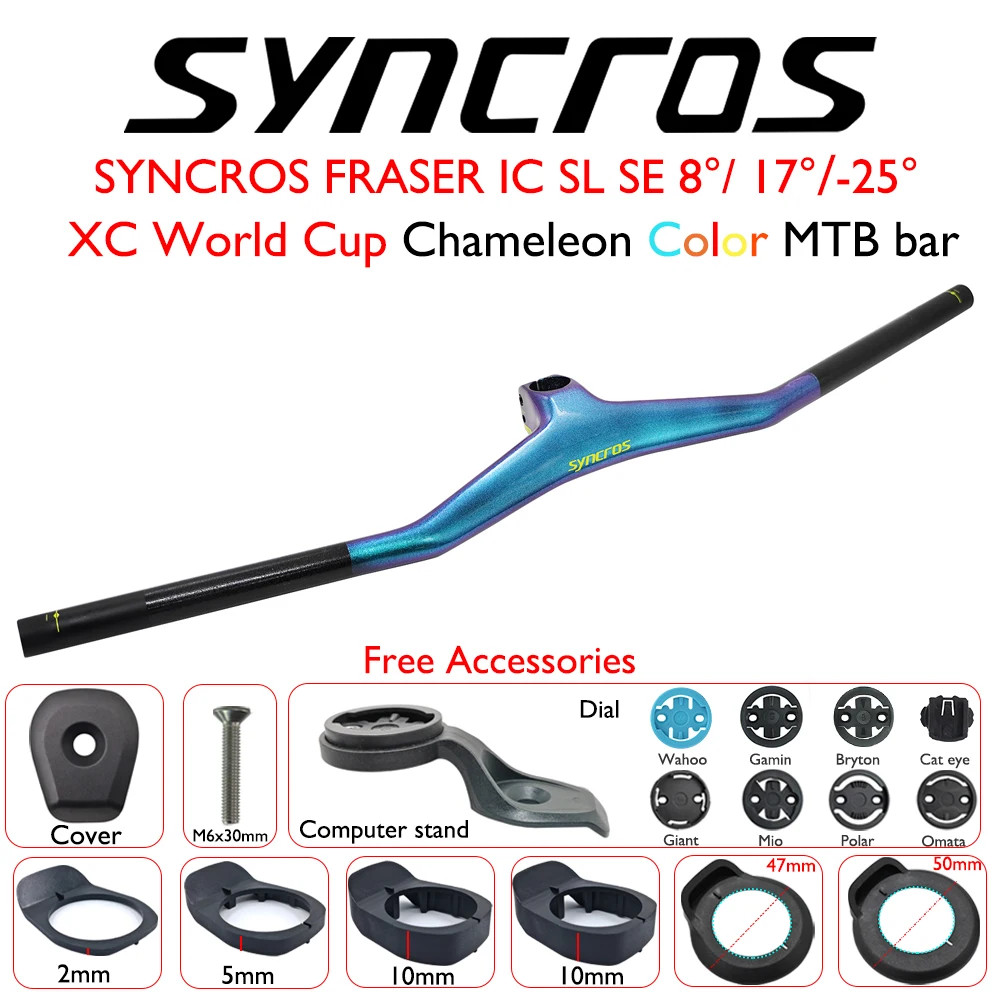 -25° Carbon Integrated Mountain Bike Handlebar, , 28.6mm with Computer Mount