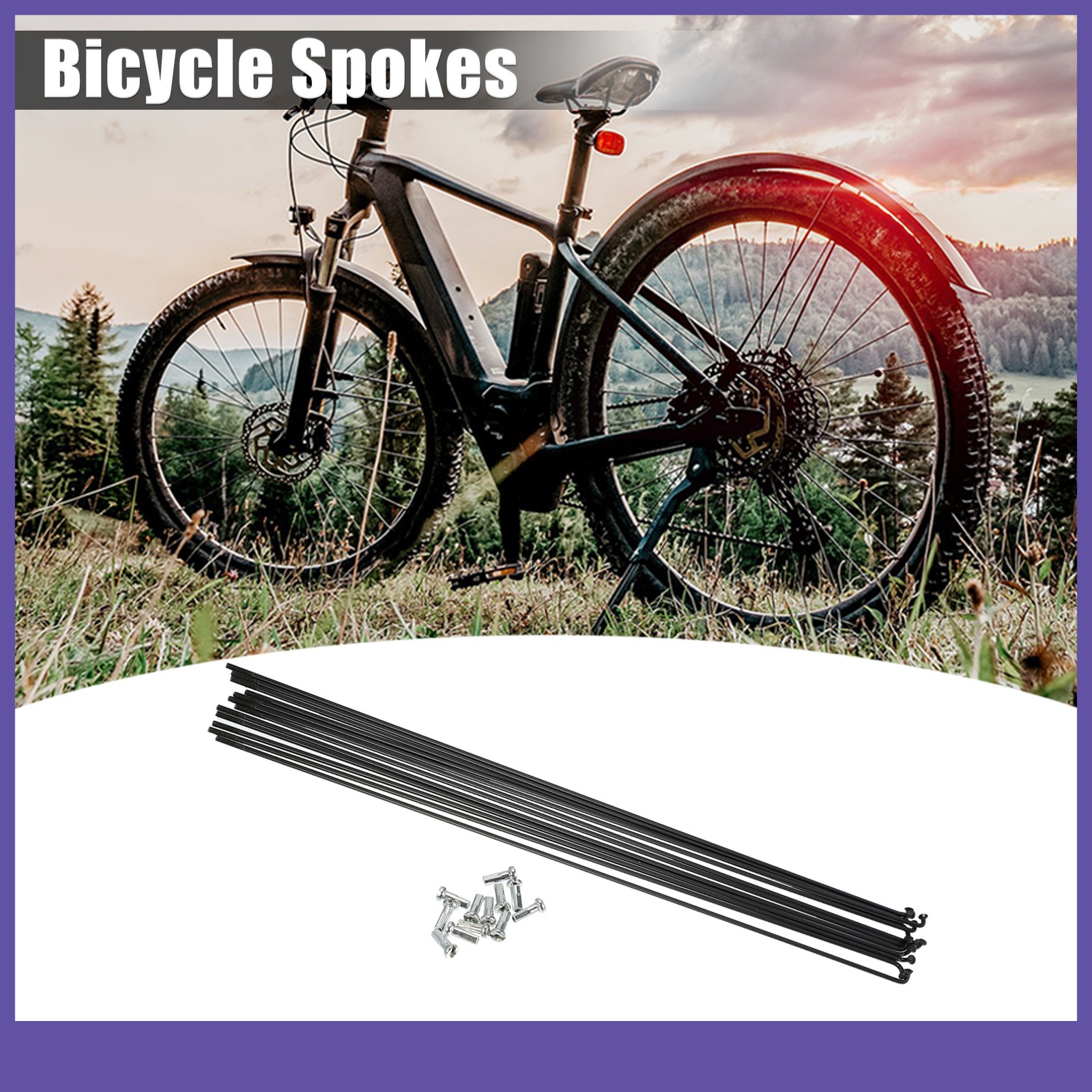14G J Bend 284mm x 2mm Bike Bicycle Spokes with Nipples Steel Black Universal