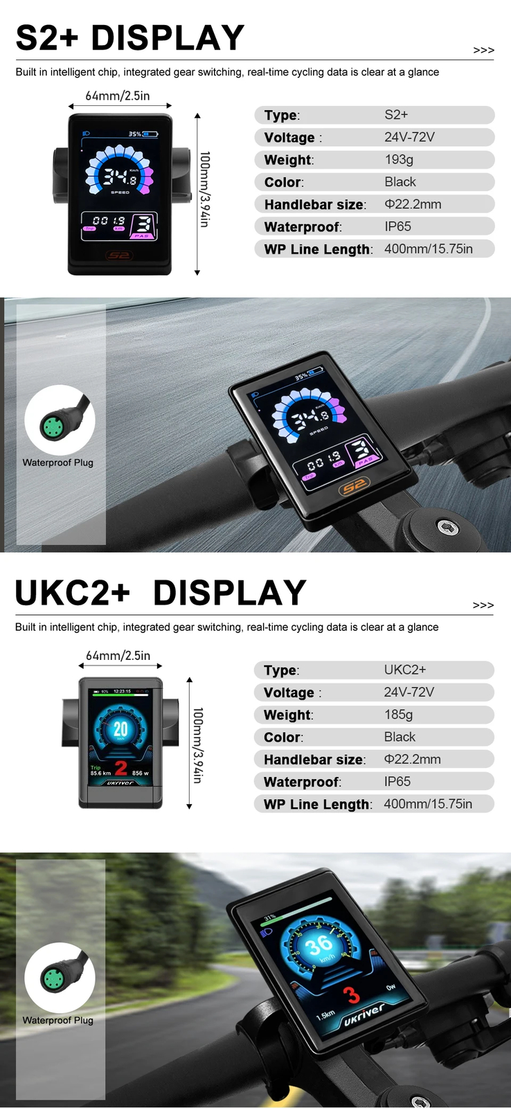 24V 36V 48V LCD Smart Display Electric Bicycle Mid Drive Motor Waterproof Kit