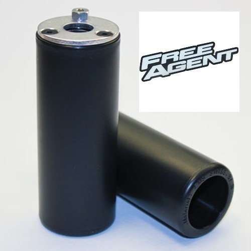 Free Agent RESIN AXLE PEGS BMX Freestyle Fits 14mm or 3/8 axle Black