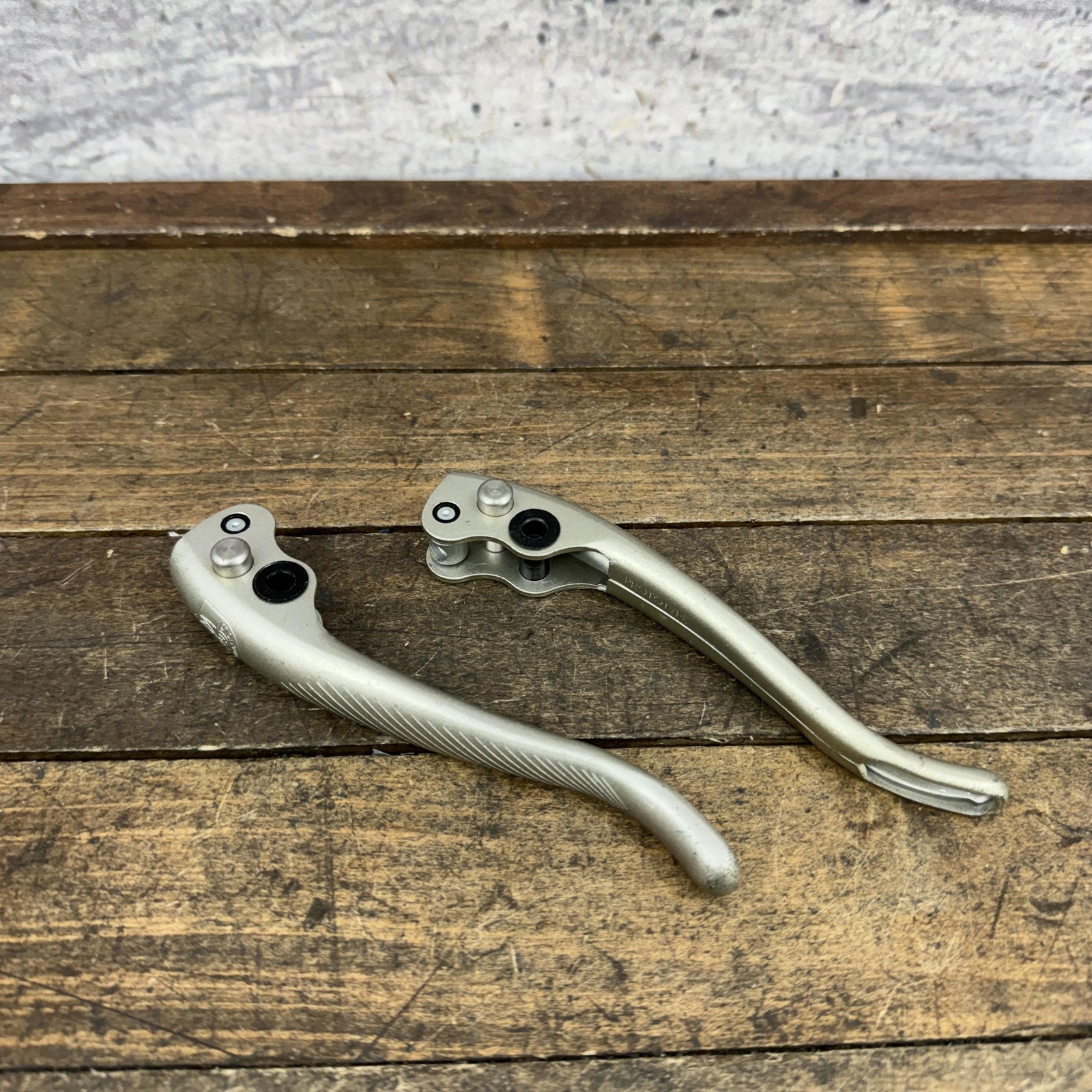Vintage Campagnolo Prototype Brake Lever Blades Shield Pair Drop Bar Road Parts