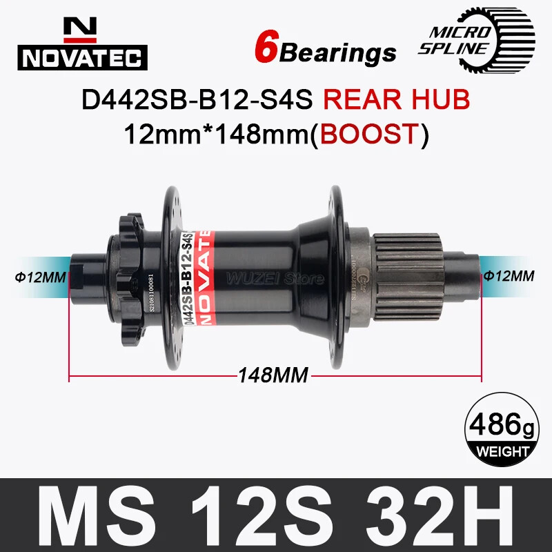 32 Holes Mtb Bicycle Hub Axle Boost Front 2 Rear 6 Bearings Bicycle Hub