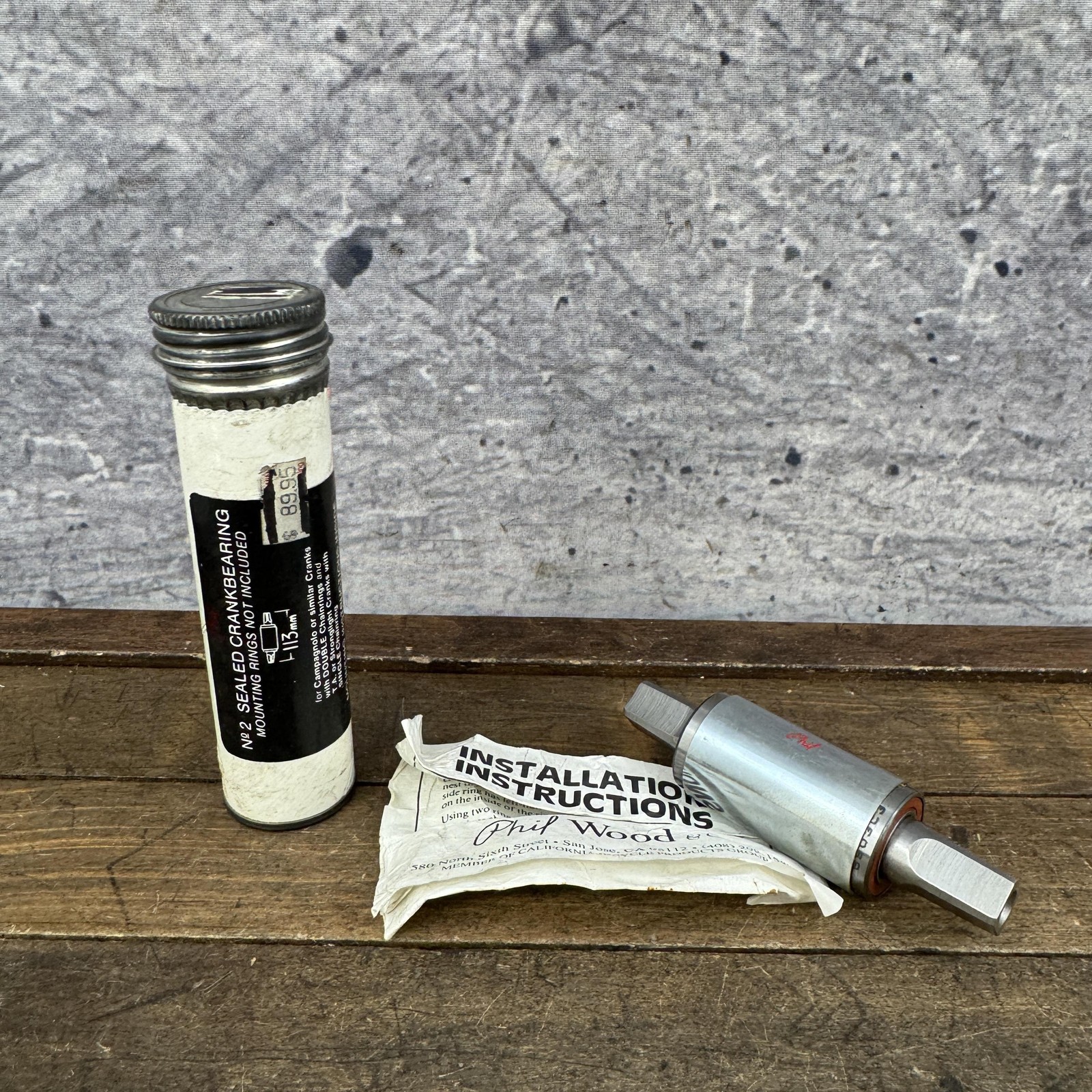 Vintage Phil Wood Bottom Bracket 113mm ISO Square Taper Campy Road Bike
