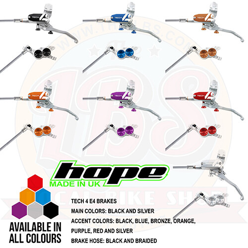 Hope Tech 4 E4 Enduro MTB Brakes – Black / Braided Hose – All Colors – Brand New