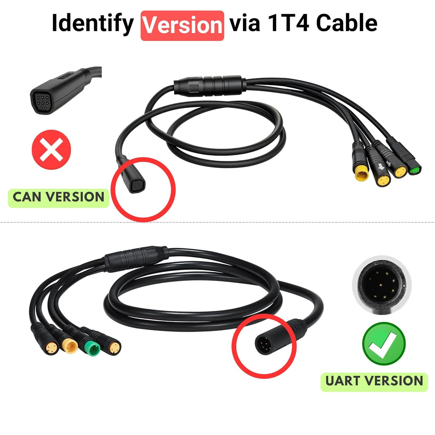 1T4 Harness Cable for BAFANG Mid Drive Motor BBS02 BBSHD & Hub Motor G062 G063,