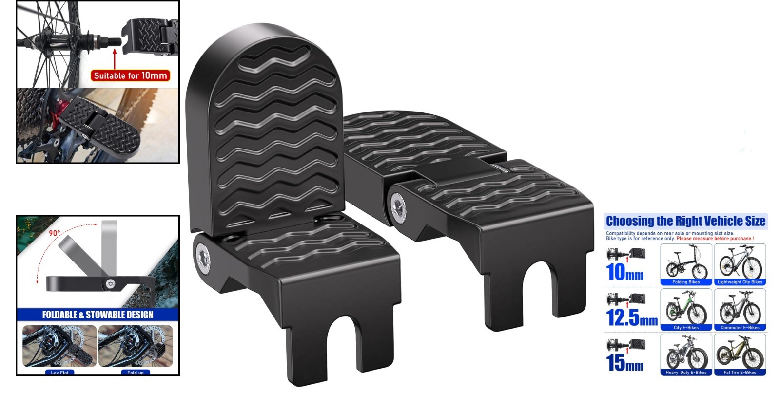 2PCS Aluminium Non-Slip Bike Foot Pegs for Enhanced Passenger Comfort and Safety