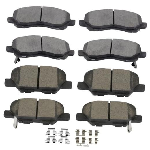 D866 D1679 Front and Rear Ceramic Disc Brake Pad Set 8PCS w/Hardware Fit For