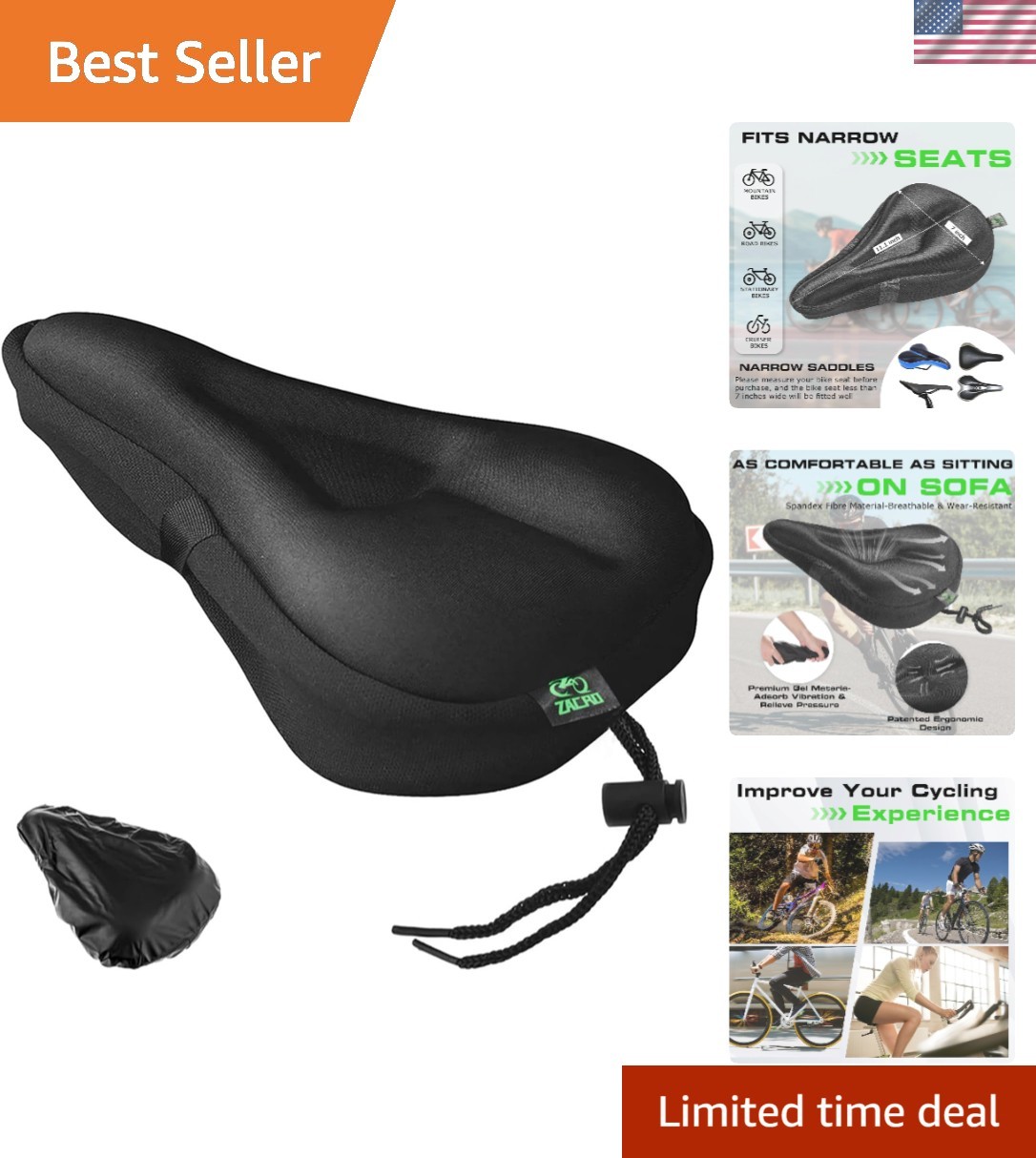 Waterproof Gel Bike Seat Cover – Ultimate Comfort for Indoor & Outdoor Cycling