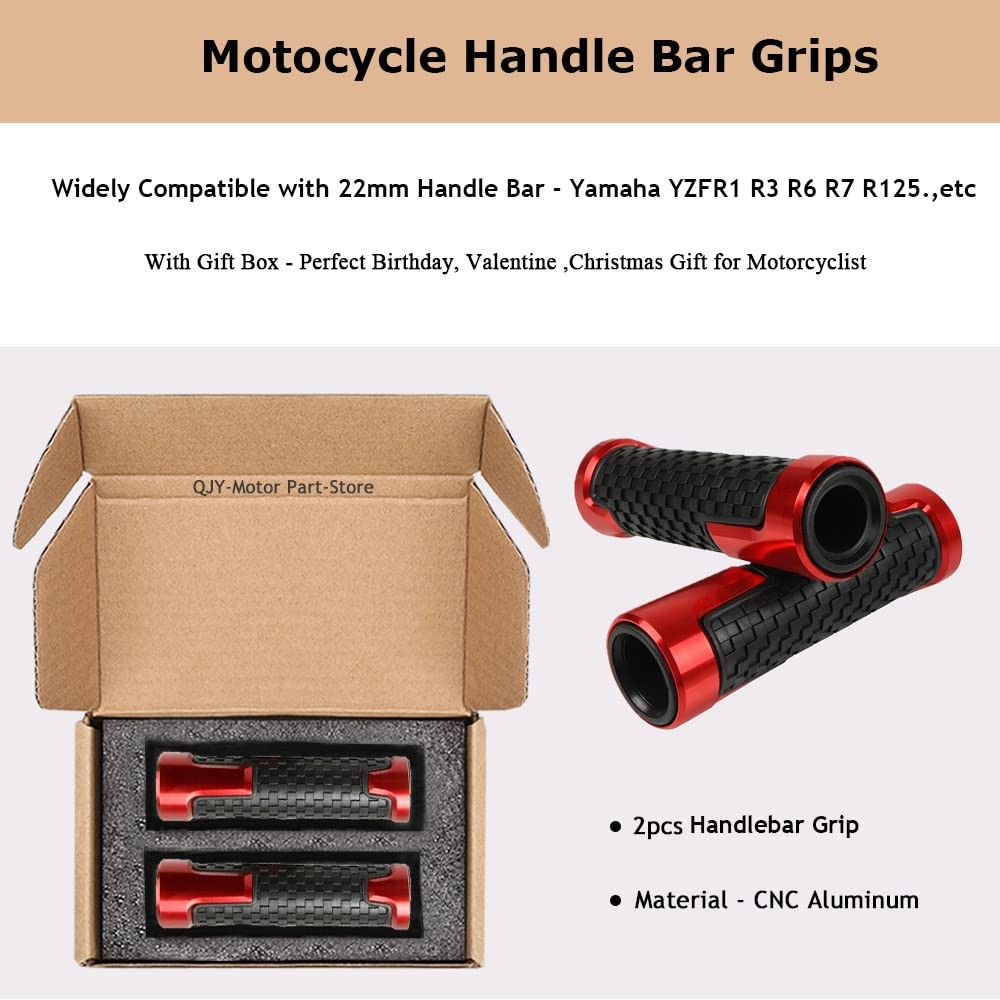 Lqmy Universal Motorcycle Handlebar Grip 7/8 22Mm For Yzf R1 R3 R6 R7 R125 R6S