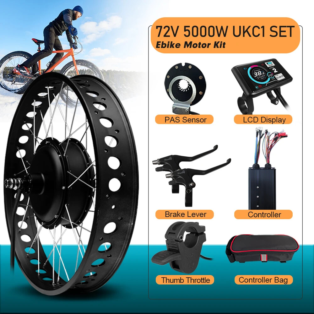 72V 5000W Rear Rotate Electric Fat Bike Brushless 4.0 Tyre Motor Wheel