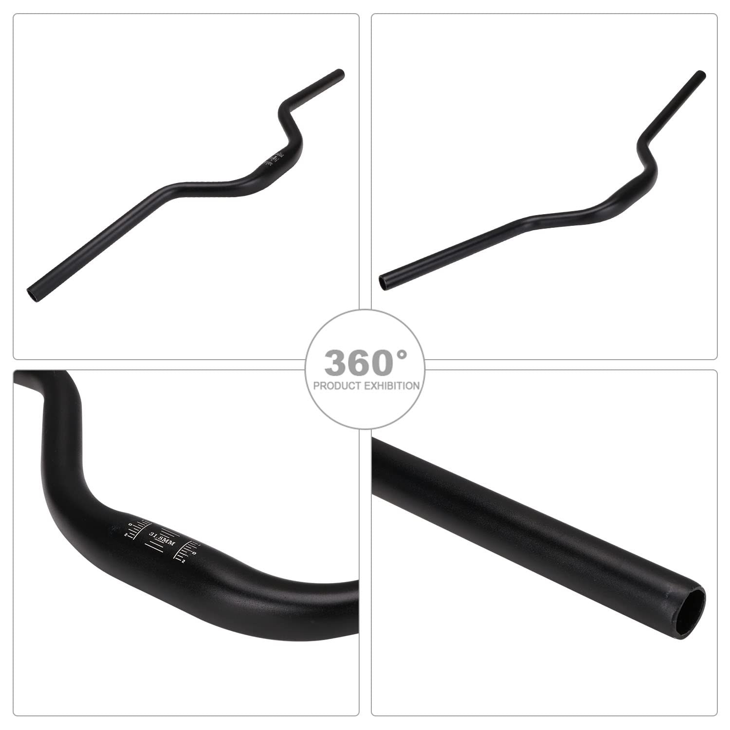 JFG RACING Surron Handlebar,7075 Aluminum 31.8MM Heightened Handlebar, Black