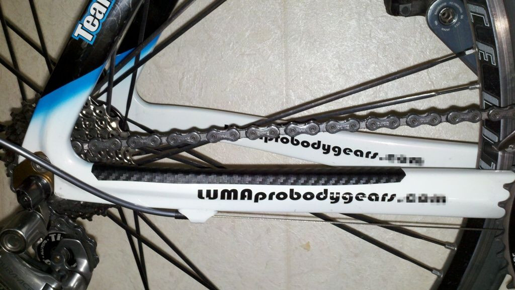 Carbon Fiber Bicycle Chainstay Protector + 2 Frame Patches 🚲Black Decal Sticker