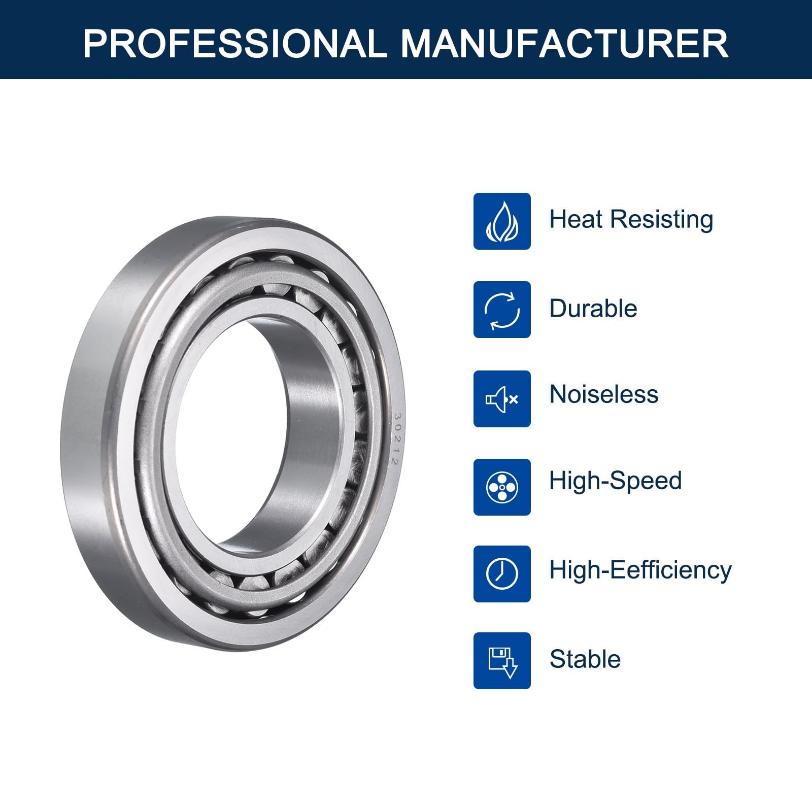 2 Pack 30212 Tapered Roller Bearing Cone and Cup Set, 60mm Bore 110mm OD 24mm…