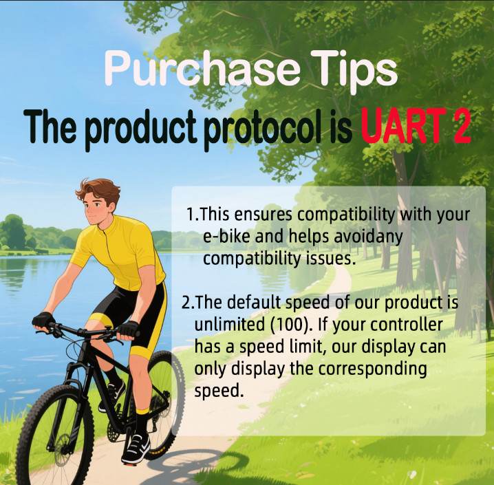 UART2 Sleek LH100 Ebike Display with Connectivity Waterproof Cycling Accessories