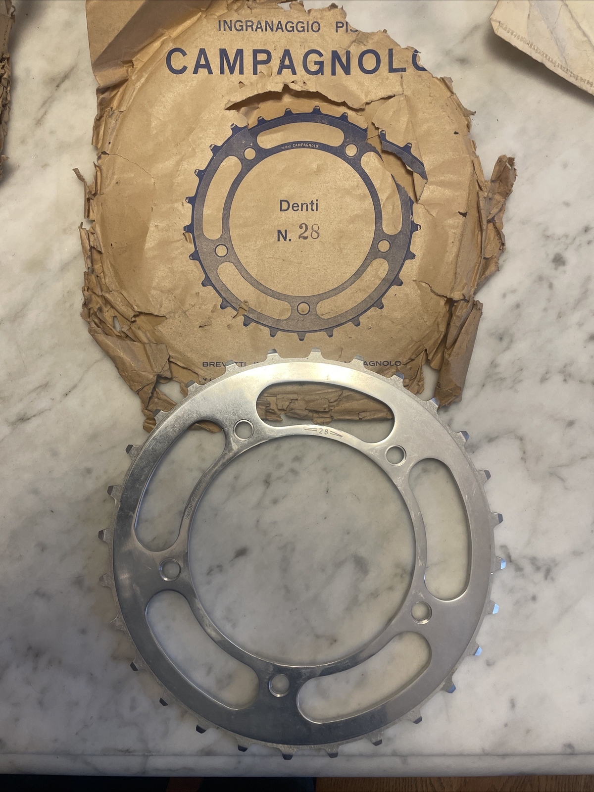NOS Vintage CAMPAGNOLO 1″ Pitch Skiptooth Chainring • 26 or 27 or 28T. (NJ)
