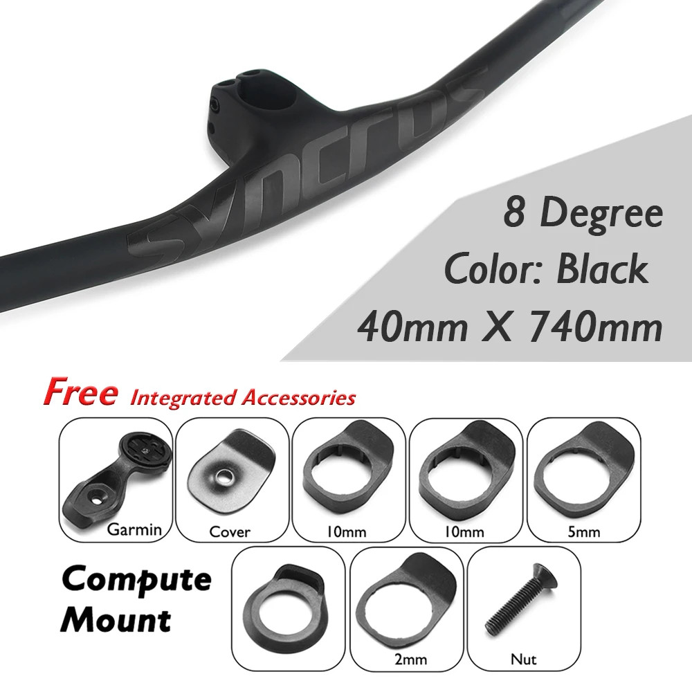 Carbon Mountain Bicycle Handlebar 8 Degree with Stem 30/40/50mm Accessories