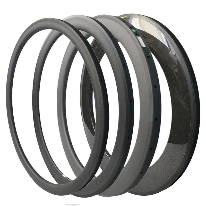 Road Bike Carbon Rim 700C 20/30/38/45/50/55/60/75/88mm Depth 23mm Width Clincher