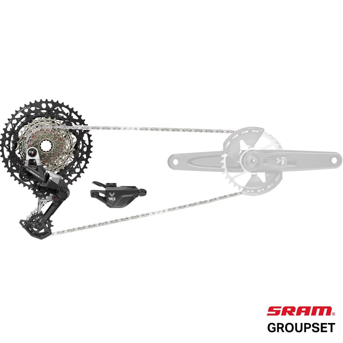 SRAM Eagle 90 T-Type E-MTB DUB Groupset – Cranks Not Included One Color, BCD, 34