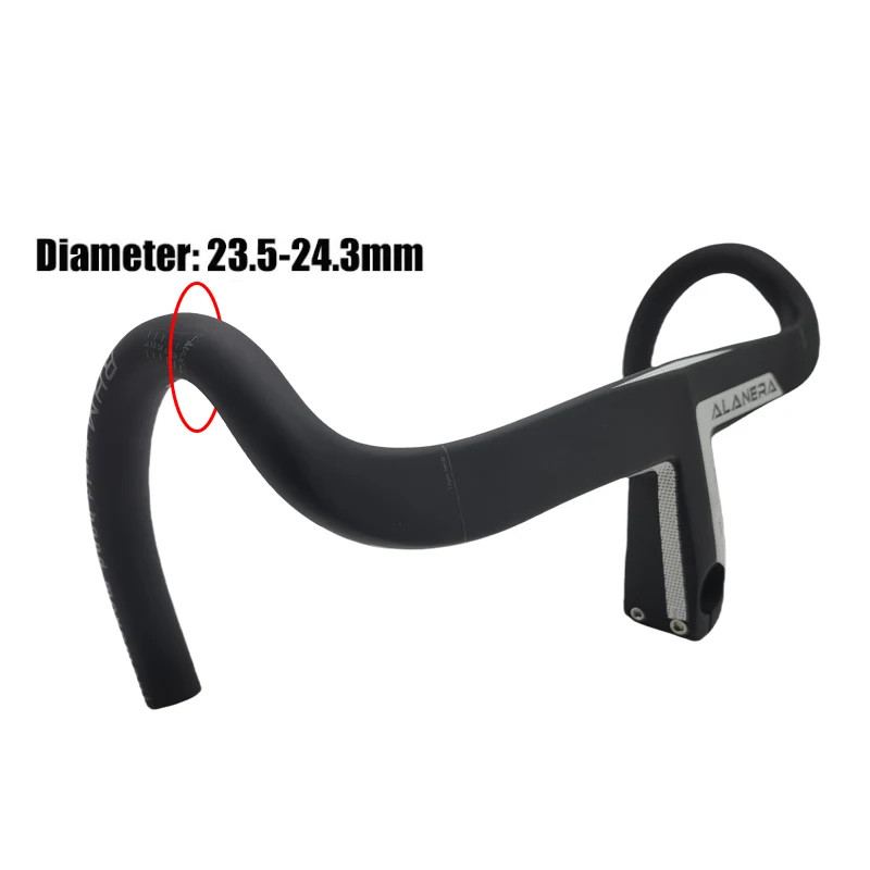 380-440mm Carbon Road Bike Drop Bar Integrated 28.6mm Fork Steer with Spacers