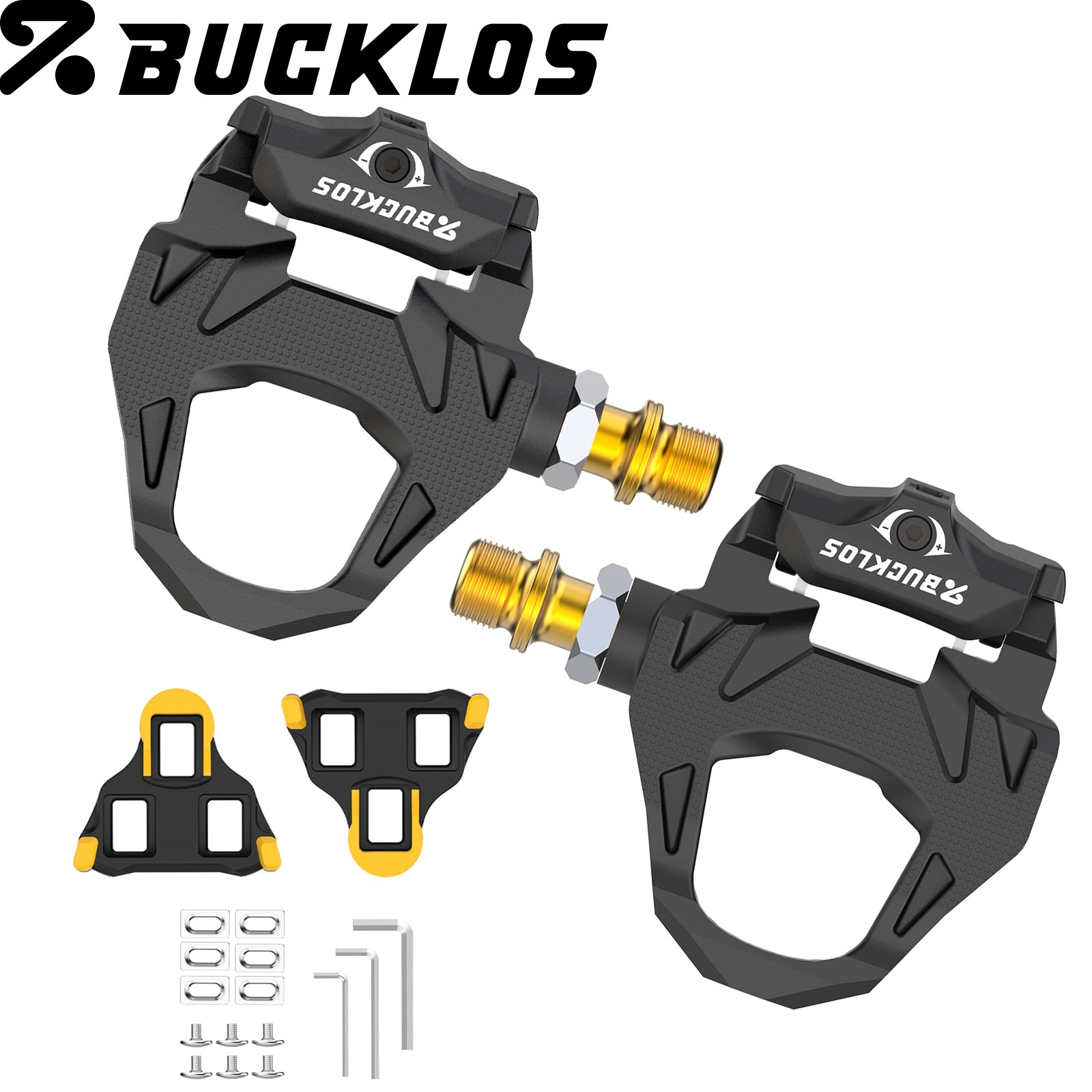 Road Bike Pedal For SPD-SL/KEO System Self-Locking Pedal With Cleats Nylon CR-Mo