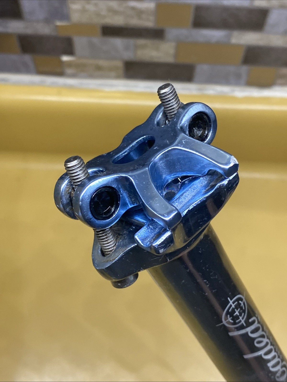 Light Blue(Faded) Silver Loaded Precision Aluminum 27.2 x 400m Straight Seatpost